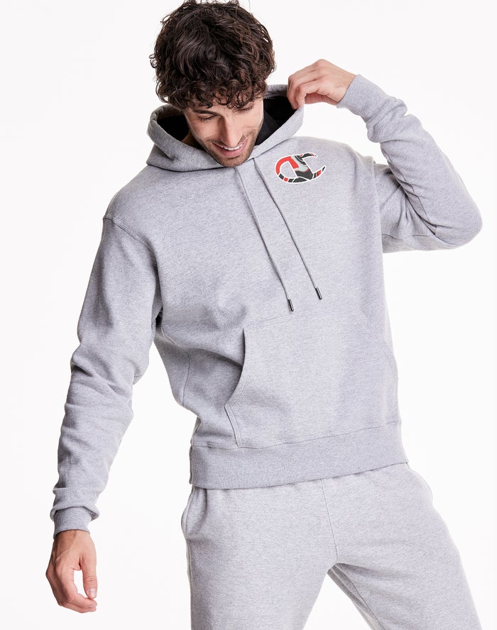 Champion Hoodie Heren - Grijs - Powerblend Fleece Liquid Filled C ( 469083-FJZ )